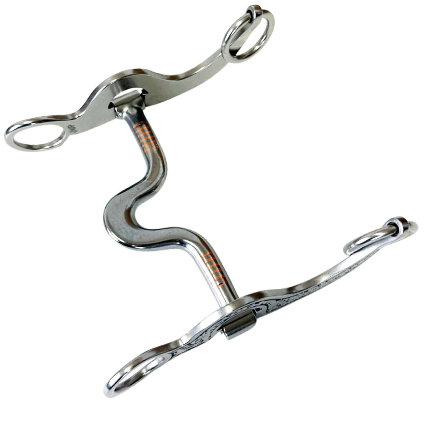 Jeremiah Watt Curb Bit with Arena Classic #100 Cheek and Floral Spoon Port Mouth