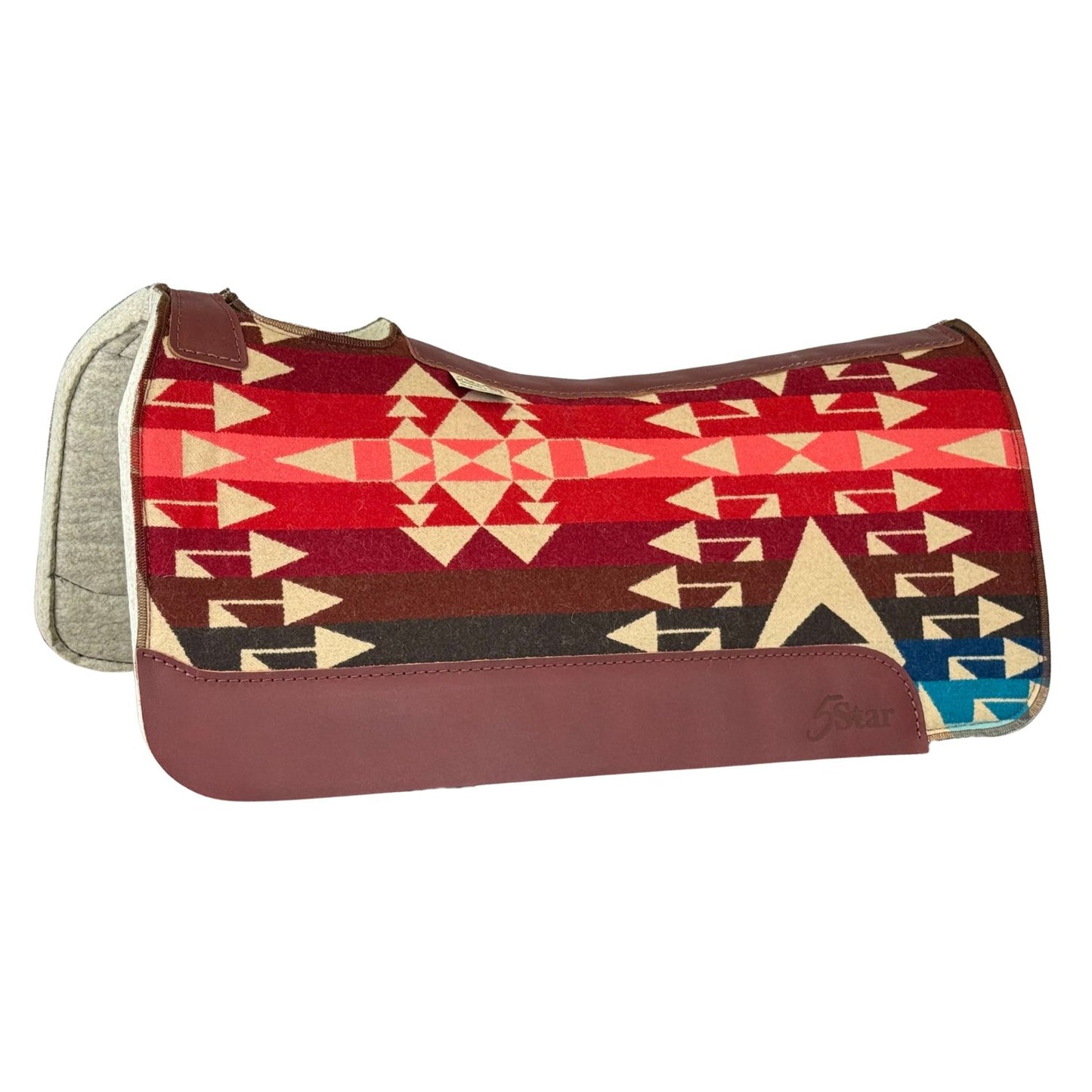 5 Star 30" x 30" Horse Pad with Big Thunder Scarlet Signature Pendleton Fabric Top