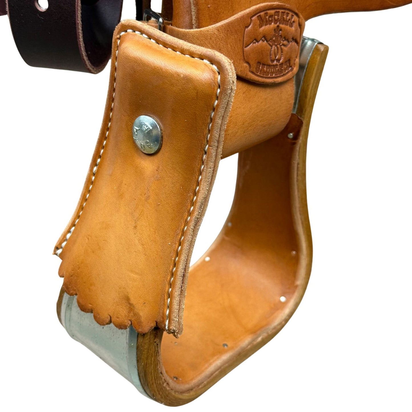 15" McCall McLite All-Around Trail Saddle with Padded Seat & Wild Rose Tooling