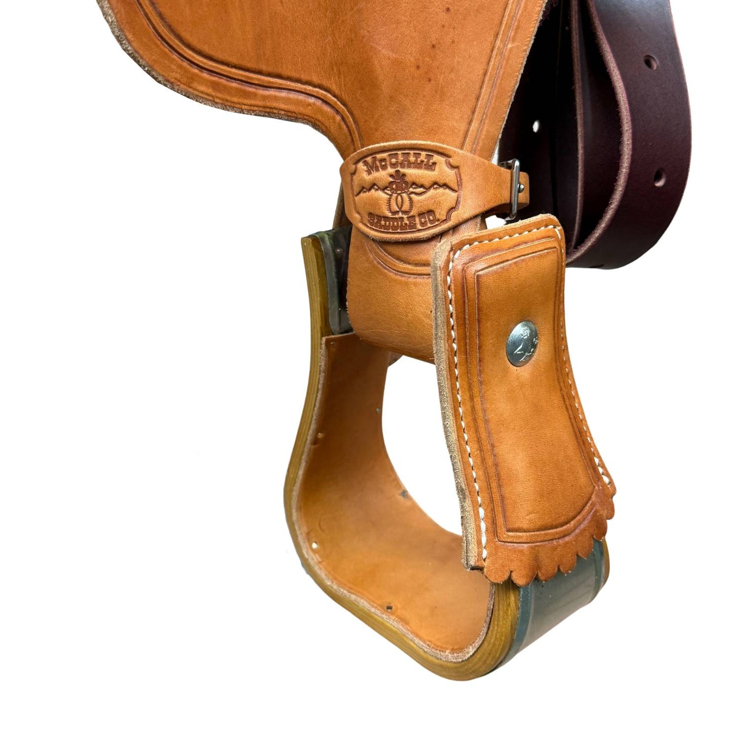 14" McCall McLite Wade Trail Saddle, Light Oil with River Oak Tooling