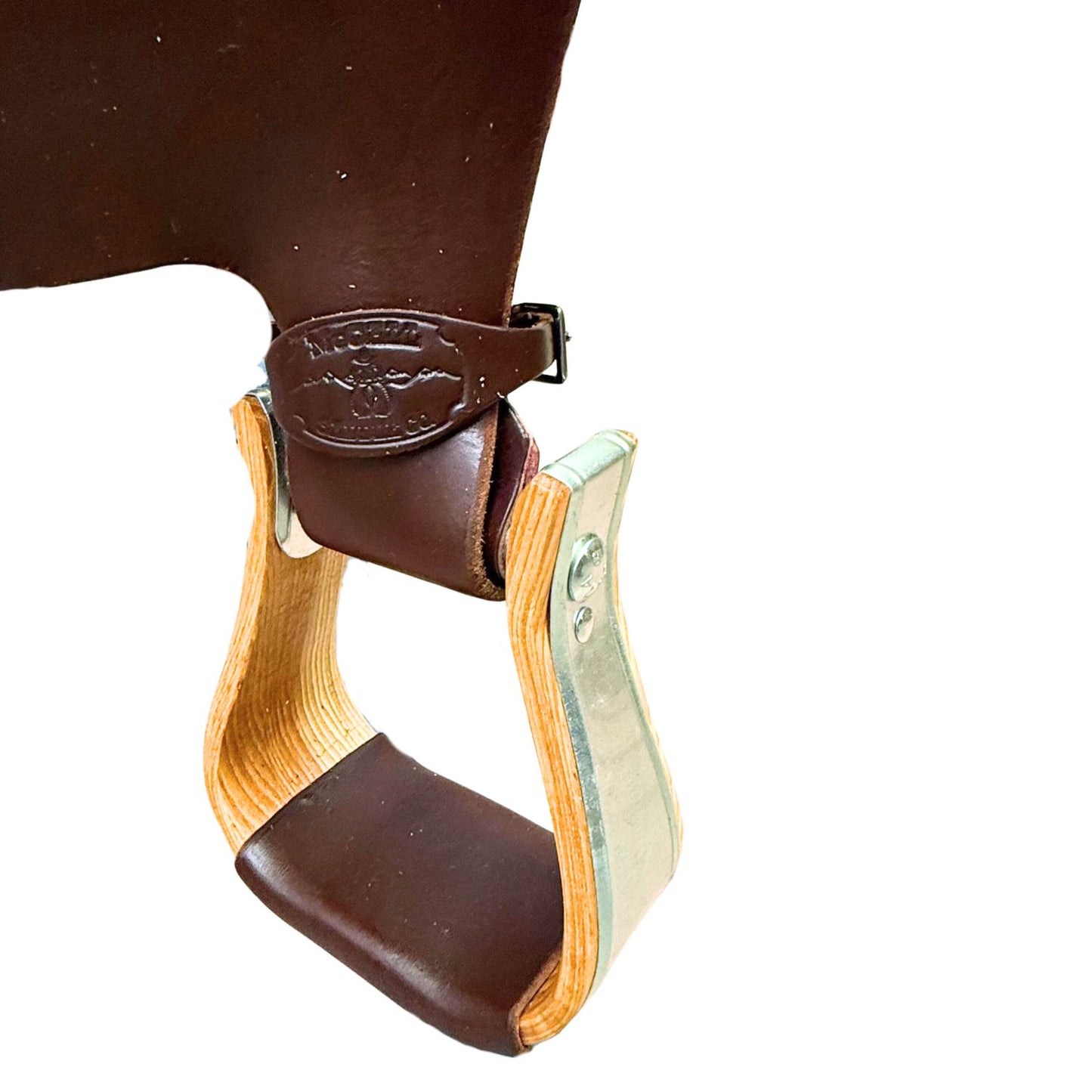 McCall McLite Wade Trail Saddle with a 15" Seat, in Dark Oil with River Oak Tooling