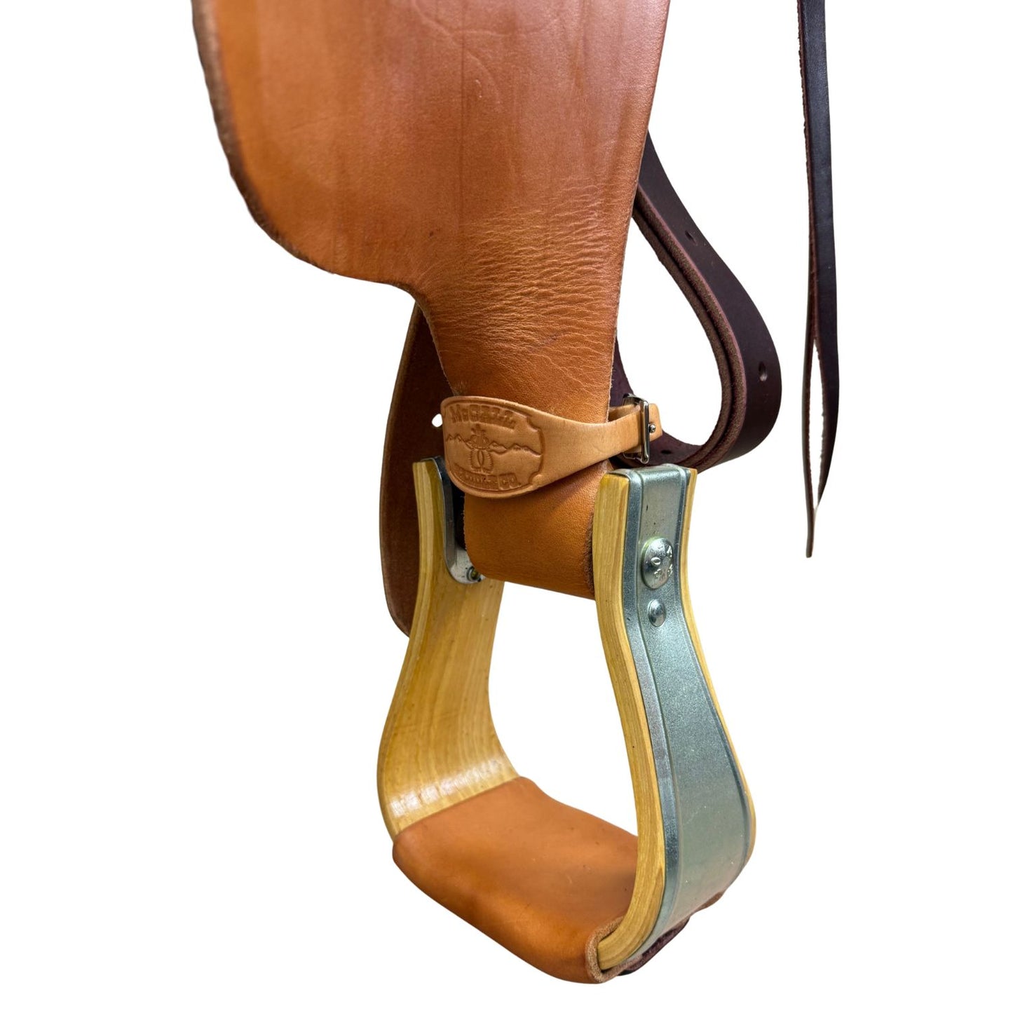 15" McCall McLite Wade Trail Saddle, Light Oil with Crazy Leg Border Tooling, Hamley Plate Rigging