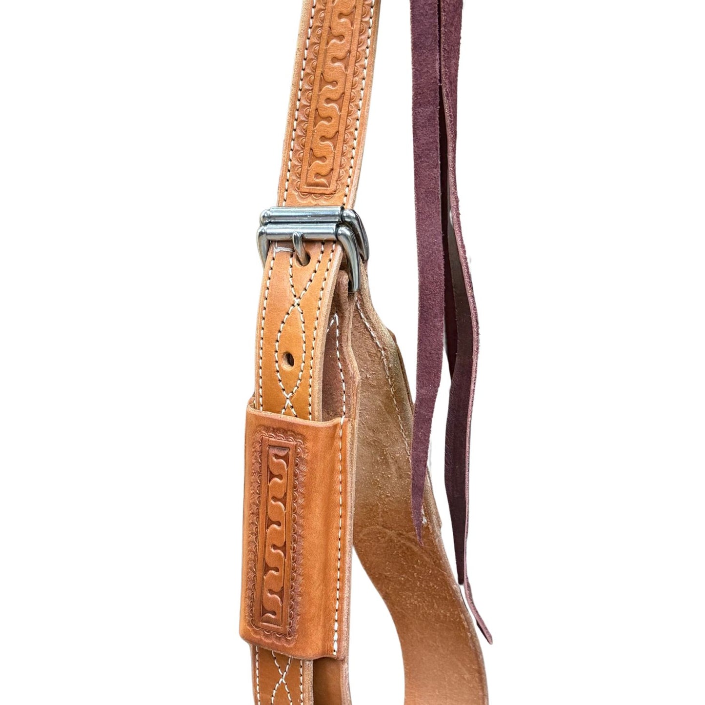 16" McCall McLite Wade Trail Saddle, Medium Oil with Carlos Border Tooling - #W213926
