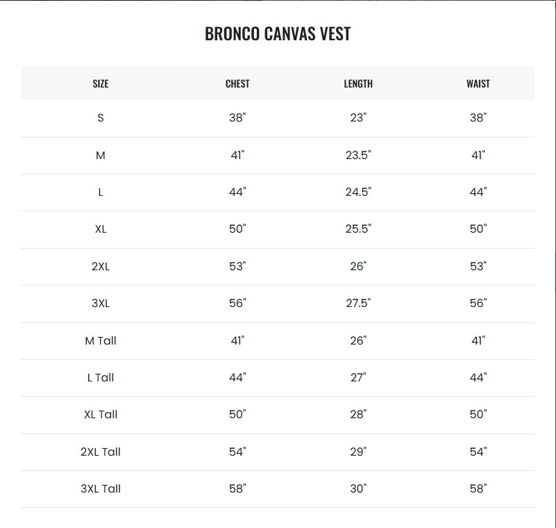 Bronco Canvas Vest (Multiple Colors)
