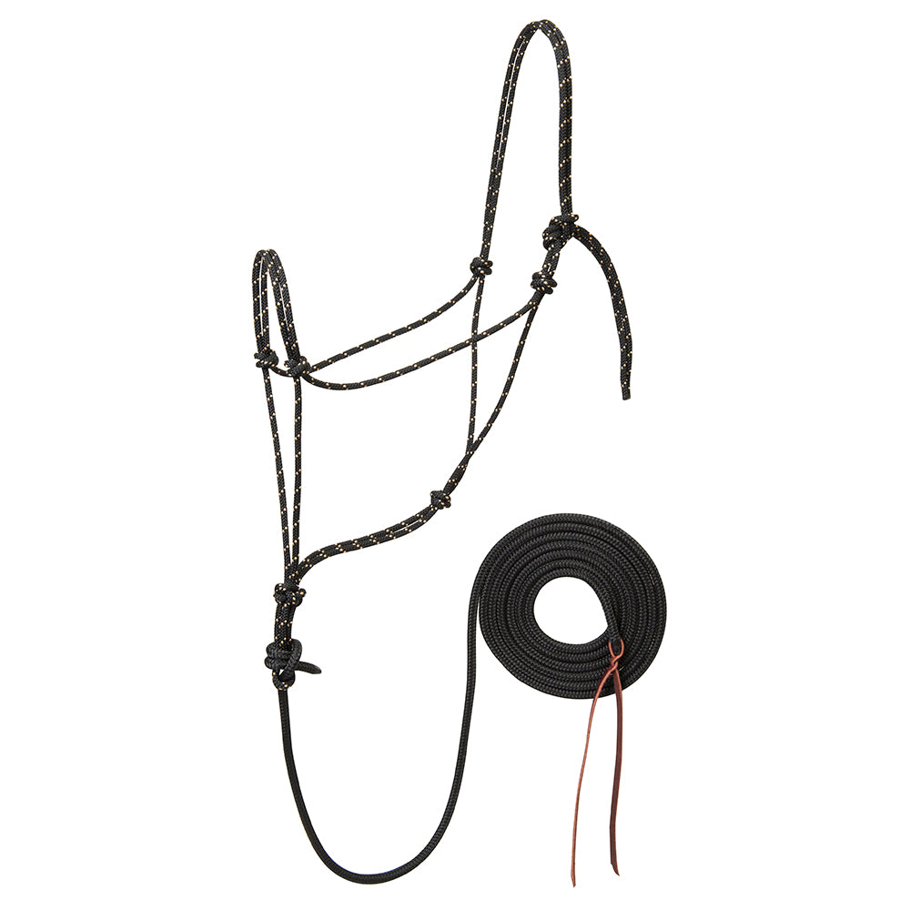 Silvertip Trailblazer Rope Halter with 12' Lead, Black with Tan Flecks