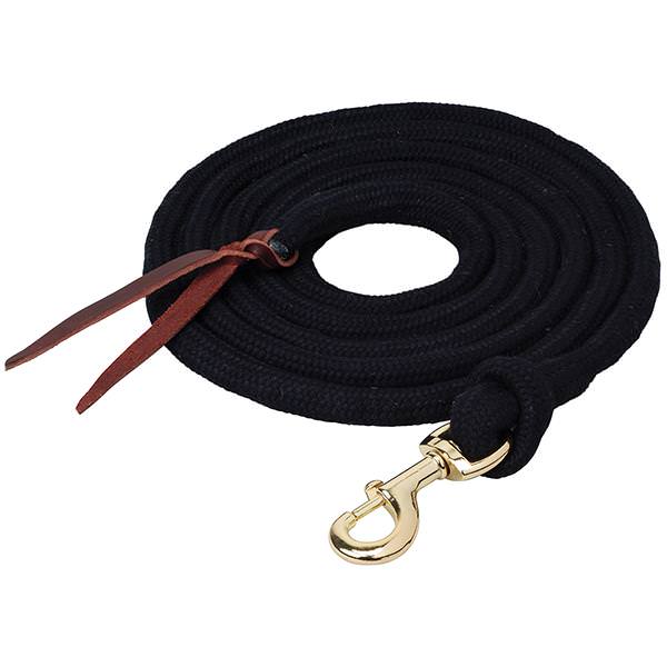 Black bamboo lead rope with brass snap