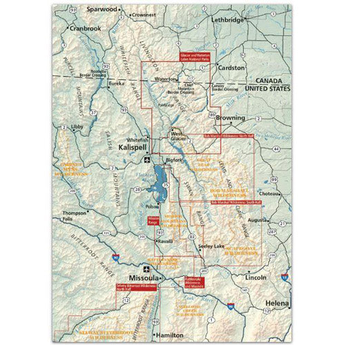 Glacier and Waterton Lakes National Parks Recreation Map