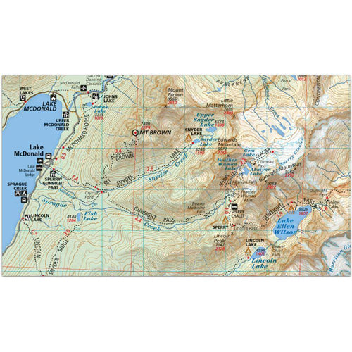 Glacier and Waterton Lakes National Parks Recreation Map