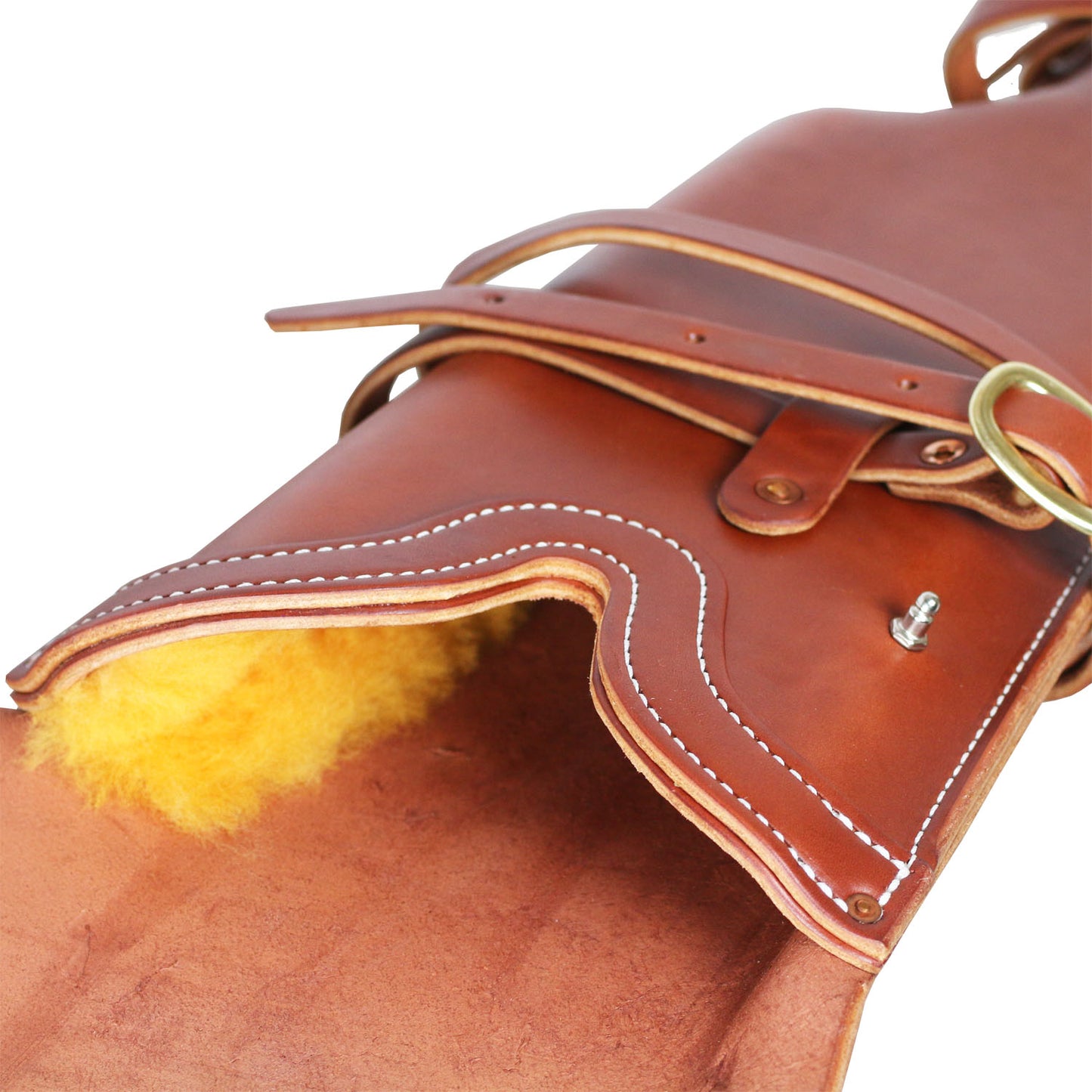 Outfitters Supply Premium Contoured Leather Rifle Scabbard, Right or Left Bolt Action