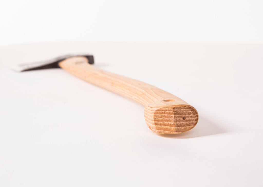 Wooden tool handle on a white background