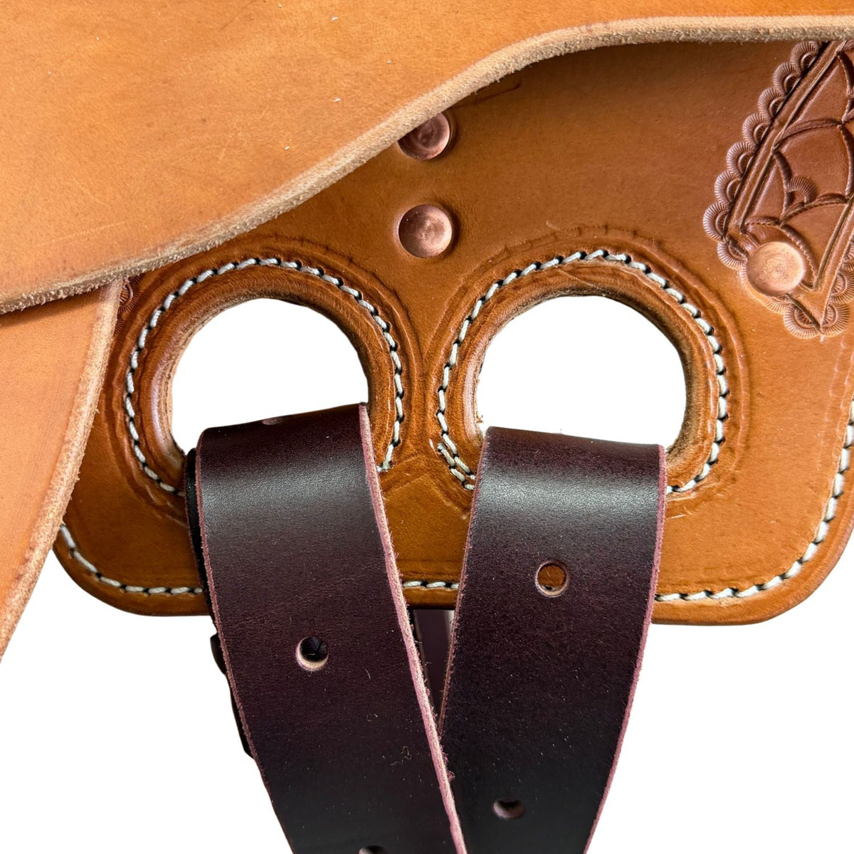 16" McCall McLite Wade Trail Saddle, Medium Oil with Shell Border Tooling - #W2511026