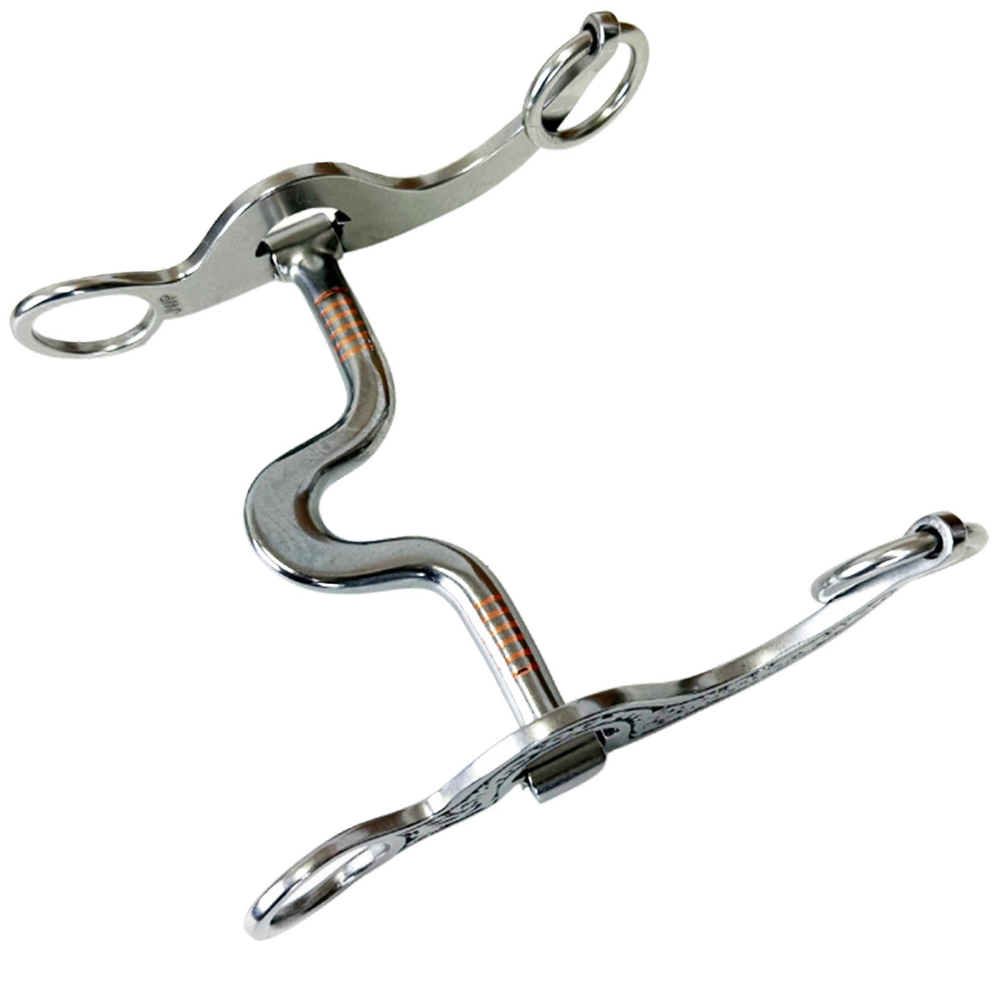 Jeremiah Watt Curb Bit with Arena Classic #100 Cheek and Floral Spoon Port Mouth