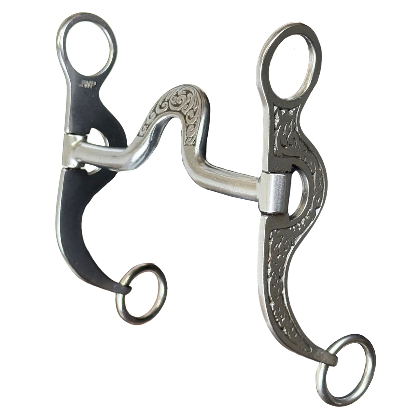 Jeremiah Watt Curb Bit with Arena Classic #100 Cheek and Floral Spoon Port Mouth