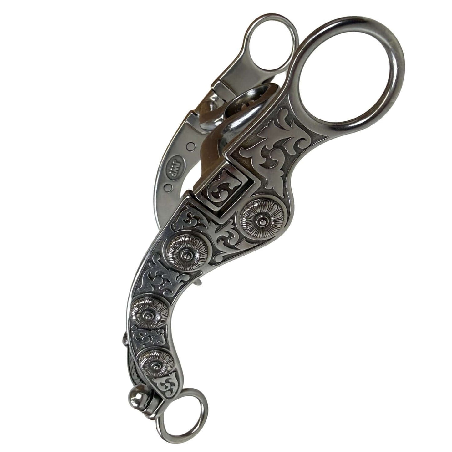 Jeremiah Watt Medium Port Curb Bit with Arena Classic #300 Cheekpiece, Frog Mouth Piece, Cricket