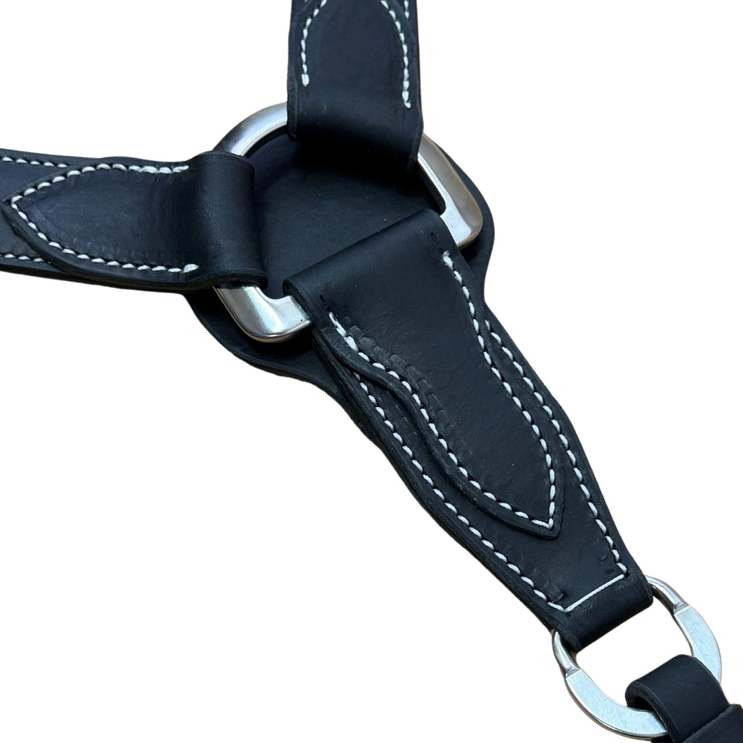 Black Leather Tapered Breast Collar