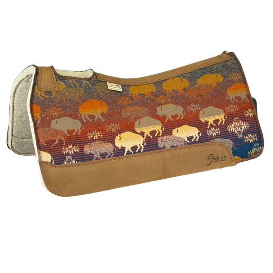 5 Star 30" x 30" Horse Pad with Land of the Buffalo Back Signature Pendleton Fabric Top