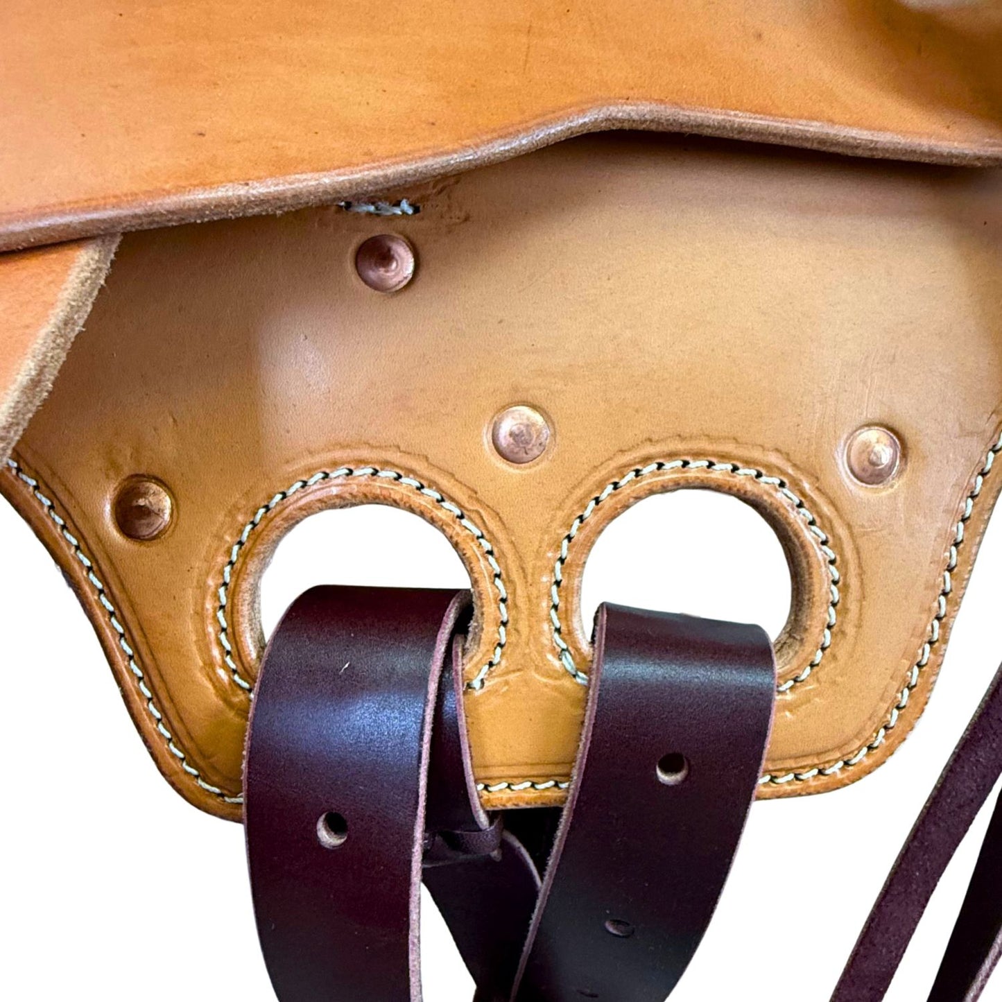 16" McLite All-Around Trail Saddle with Padded Seat, Light Oil with Wyoming Floral Tooling
