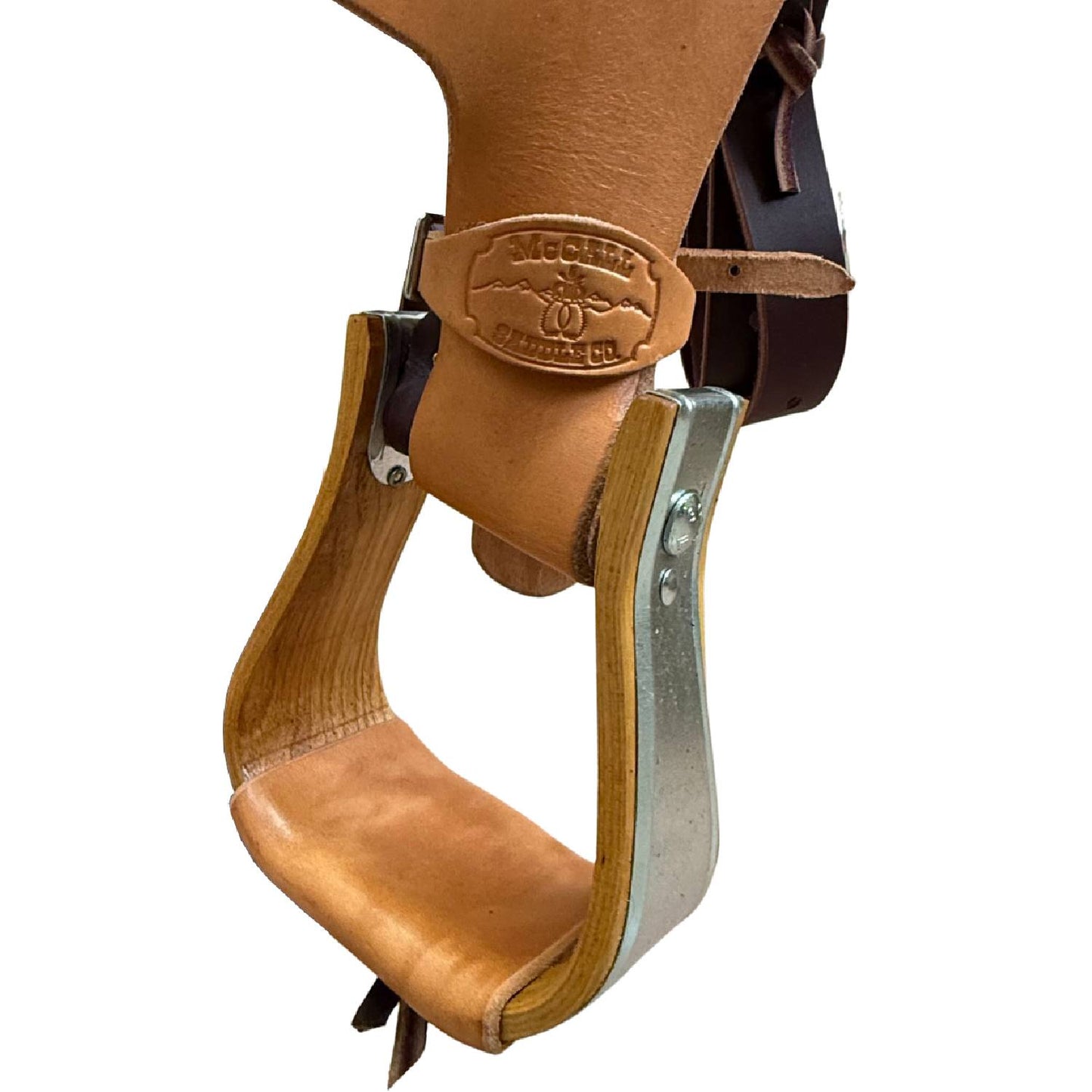 16" McLite All-Around Trail Saddle with Padded Seat, Light Oil with Wyoming Floral Tooling