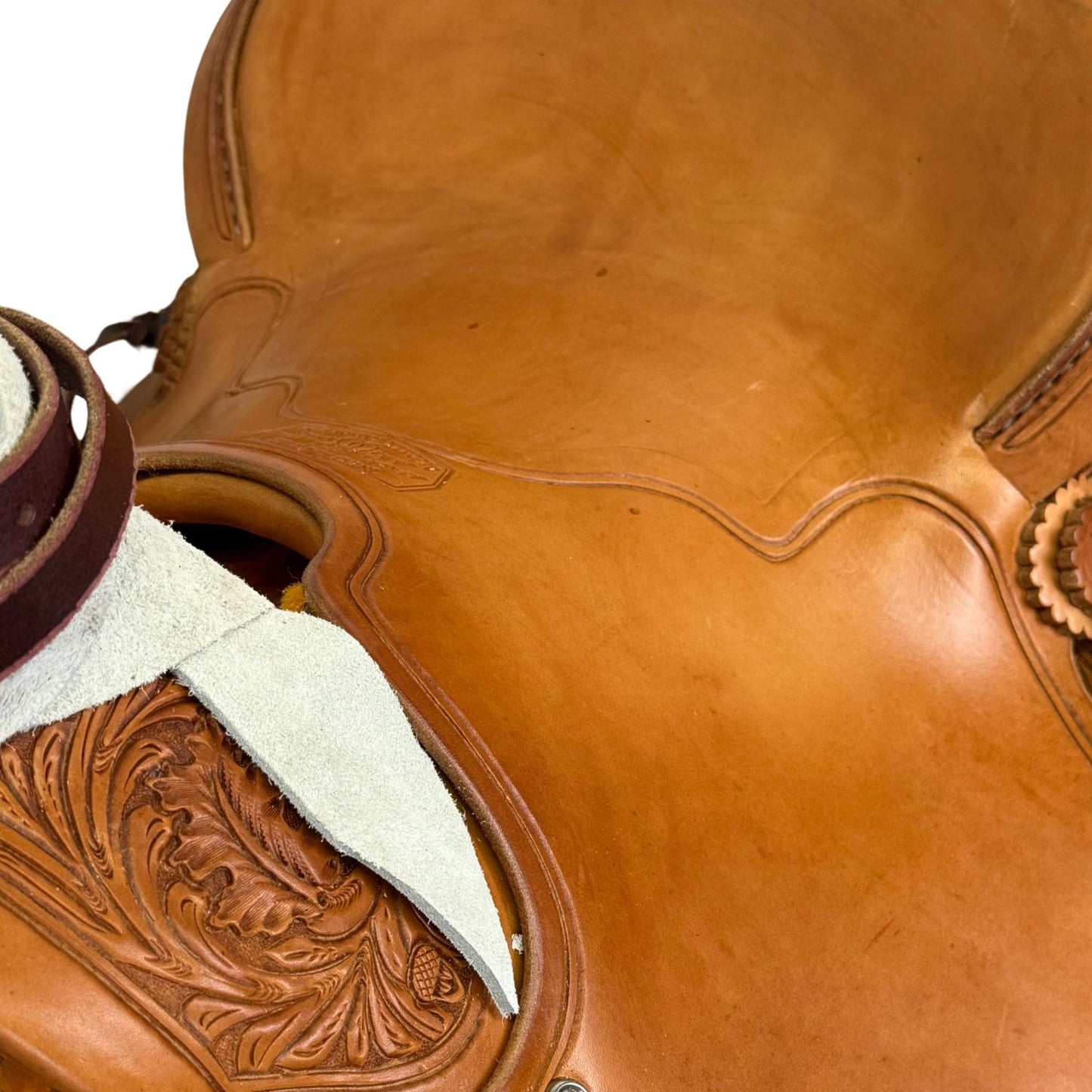 14" McCall McLite Wade Trail Saddle, Light Oil with River Oak Tooling