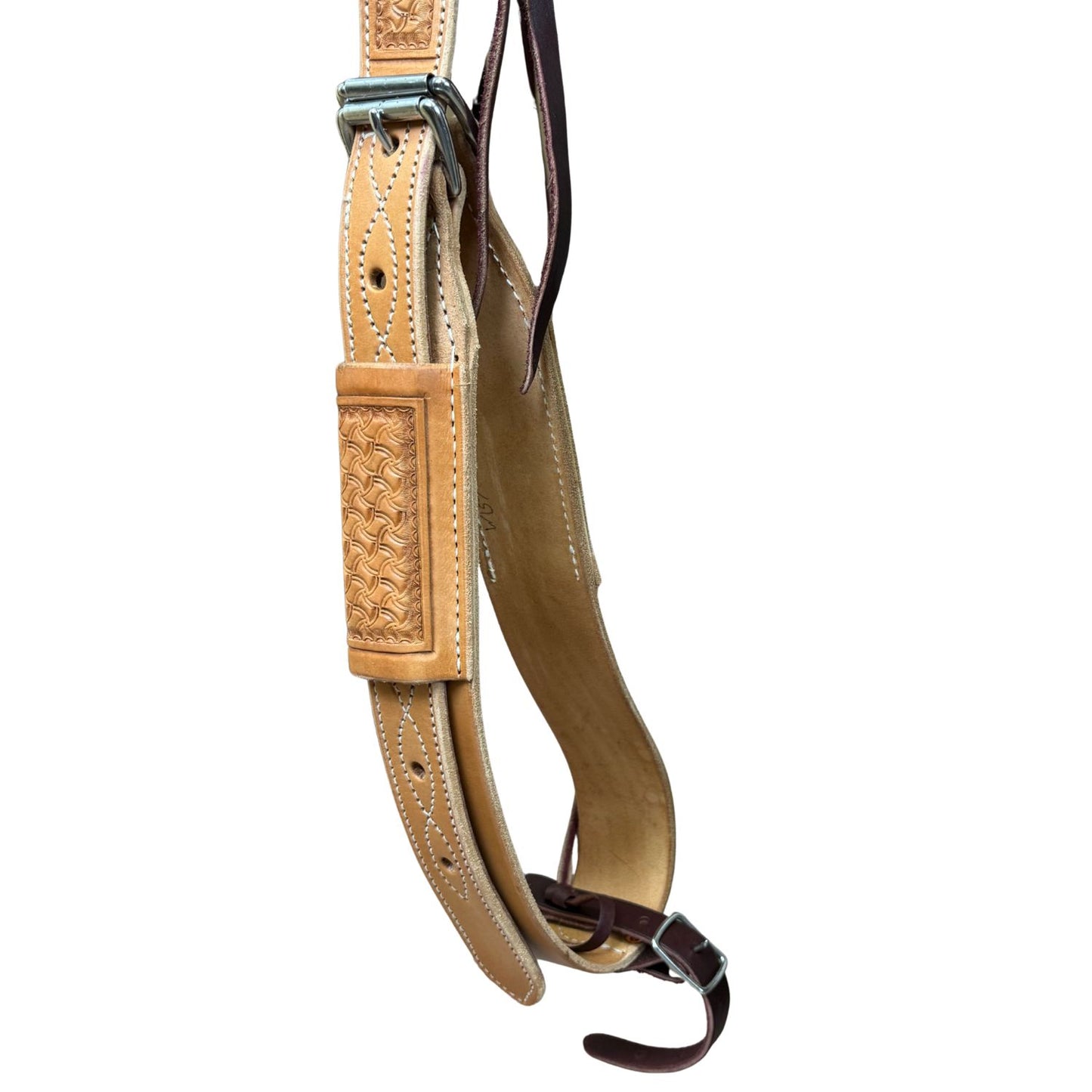 McCall McLite Wade Trail Saddle with 16" Roughout Hard Seat, Light Oil with Crazy Leg Tooling