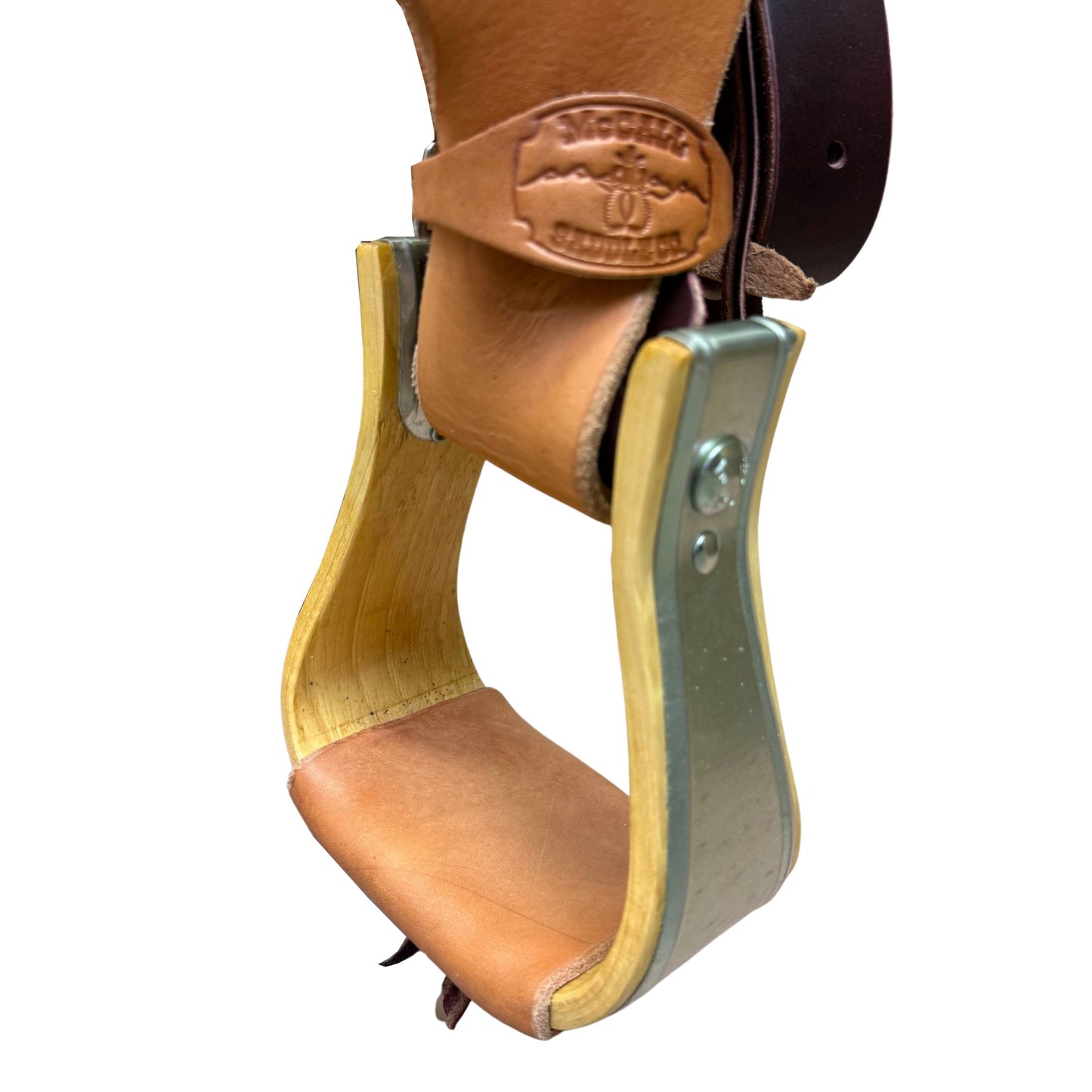 15" McCall McLite Wade Trail Saddle, Light Oil with Crazy Leg Tooling, Hamley Plate Rigging