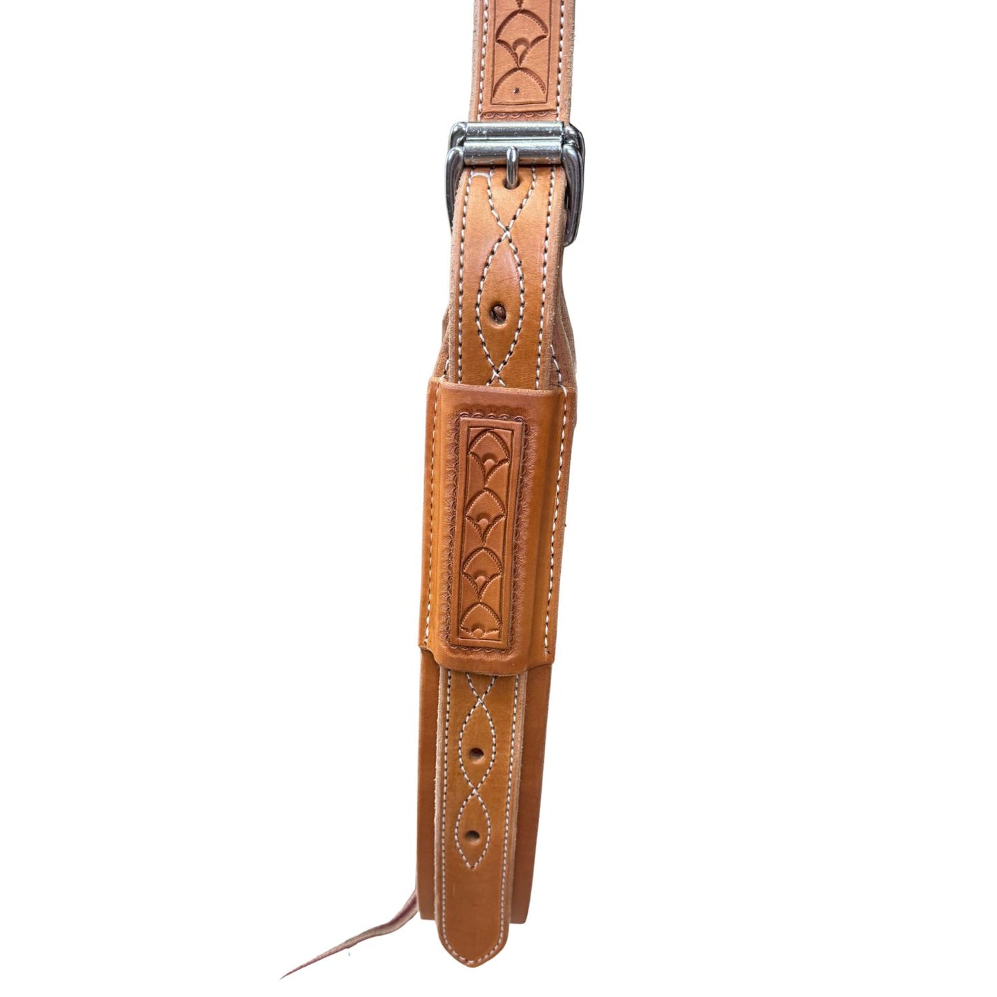 14" McCall McLite Wade Trail Saddle, Light Oil with Shell Border Tooling, Adjustable In-skirt Rigging