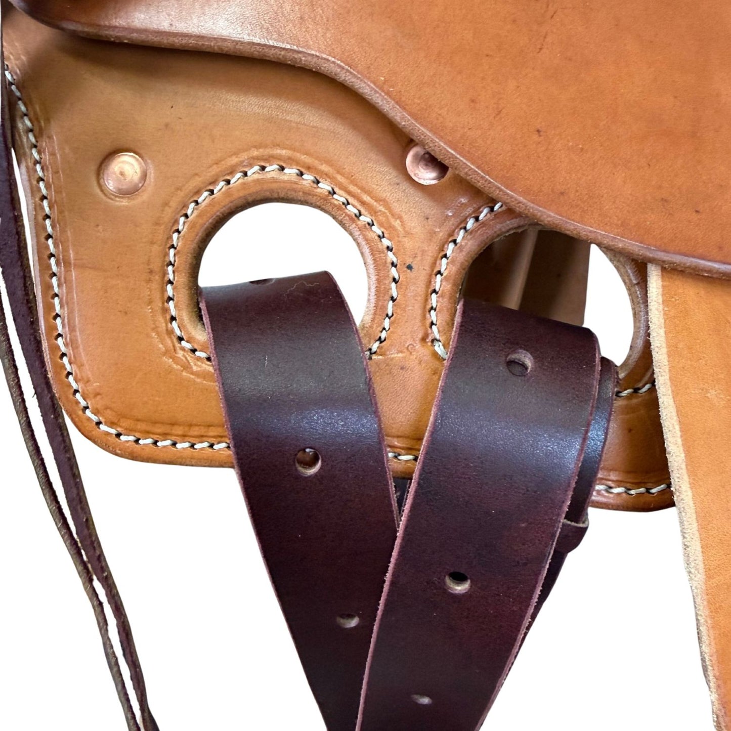 14" McCall McLite Wade Trail Saddle, Light Oil with Shell Border Tooling, Adjustable In-skirt Rigging