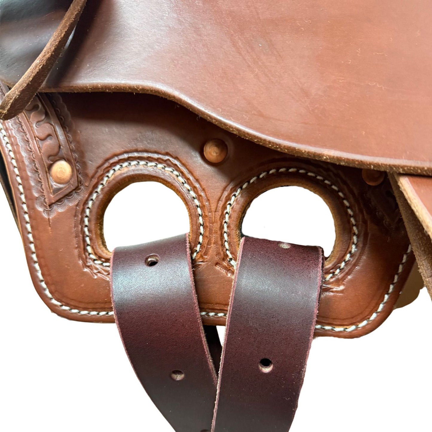 16" McCall McLite Wade Trail Saddle, Heavy Oil with Carlos Border Tooling, Adjustable In-skirt Rigging