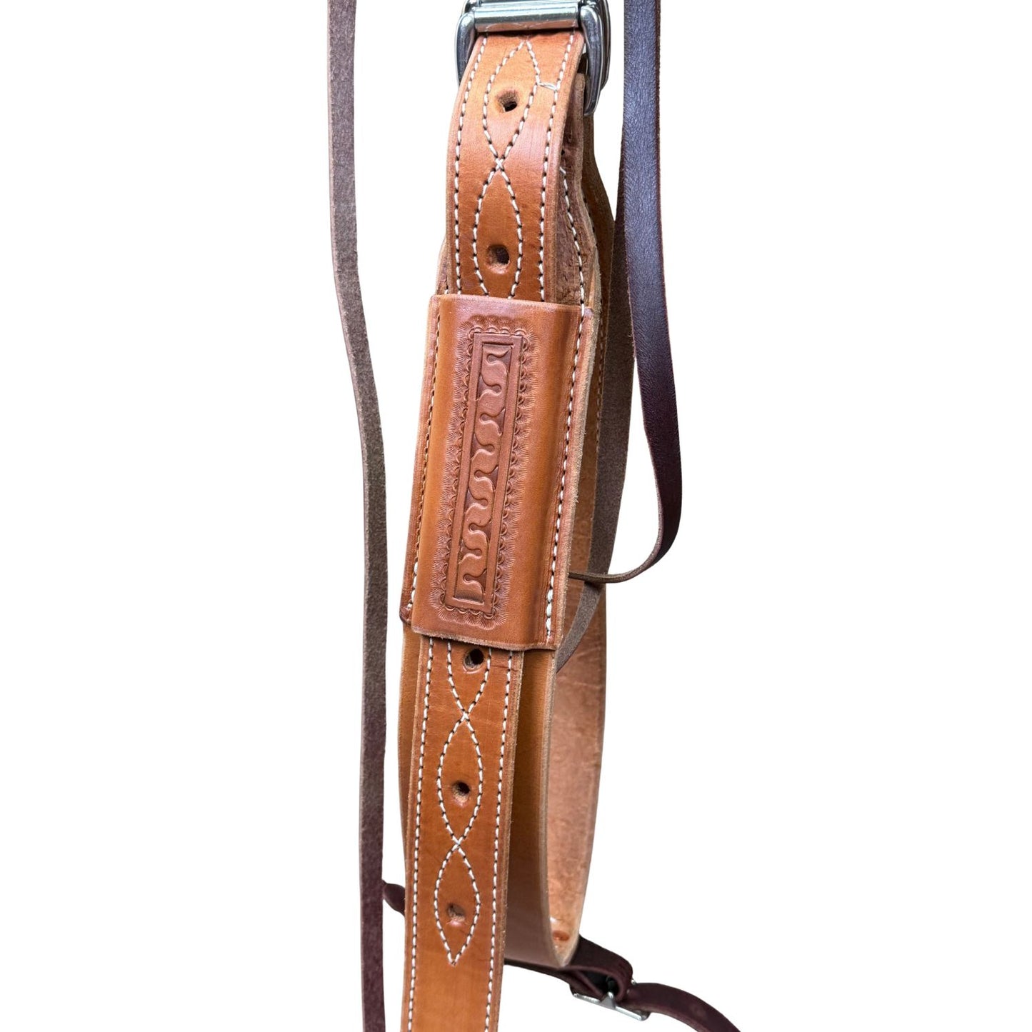 15" McCall McLite Wade Trail Saddle, Medium Oil with Carlos Border Tooling - #W206826