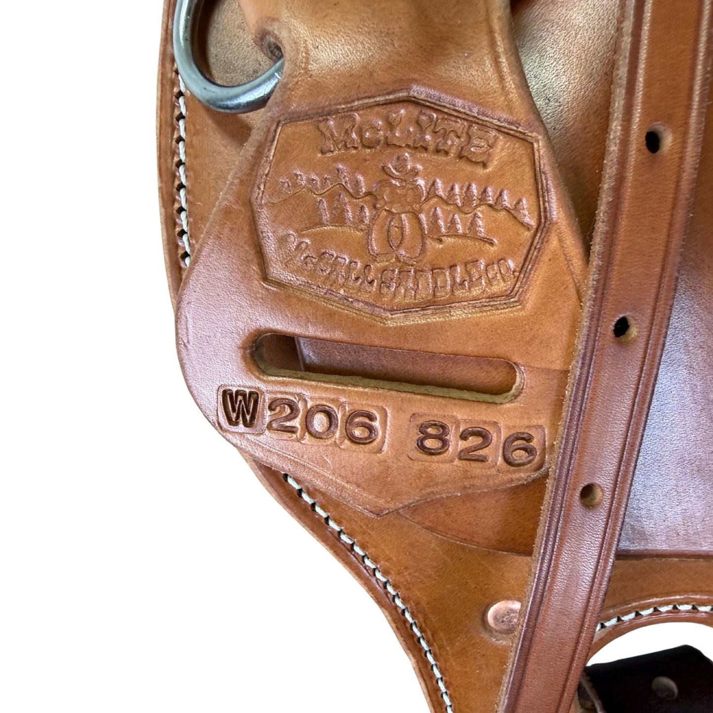 15" McCall McLite Wade Trail Saddle, Medium Oil with Carlos Border Tooling - #W206826