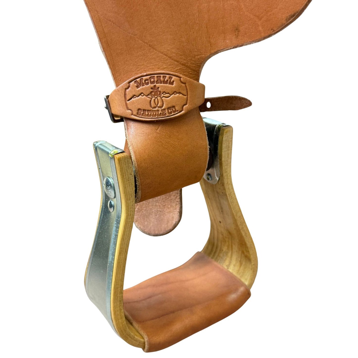 15" McCall McLite Wade Trail Saddle, Medium Oil with Carlos Border Tooling - #W206826