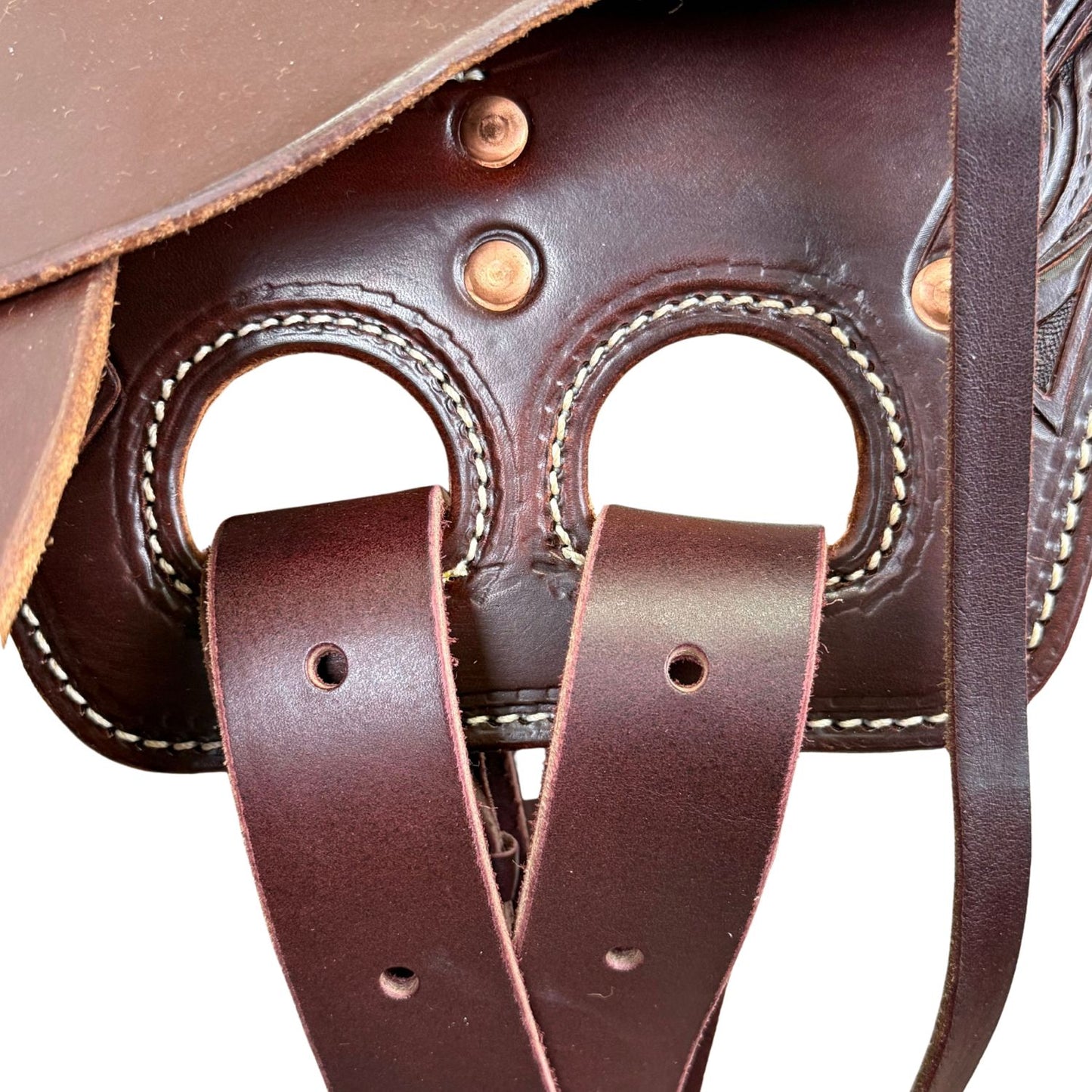 15" McCall McLite Wade Trail Saddle, Dark Oil with Running Leaf Border Tooling - #W207826