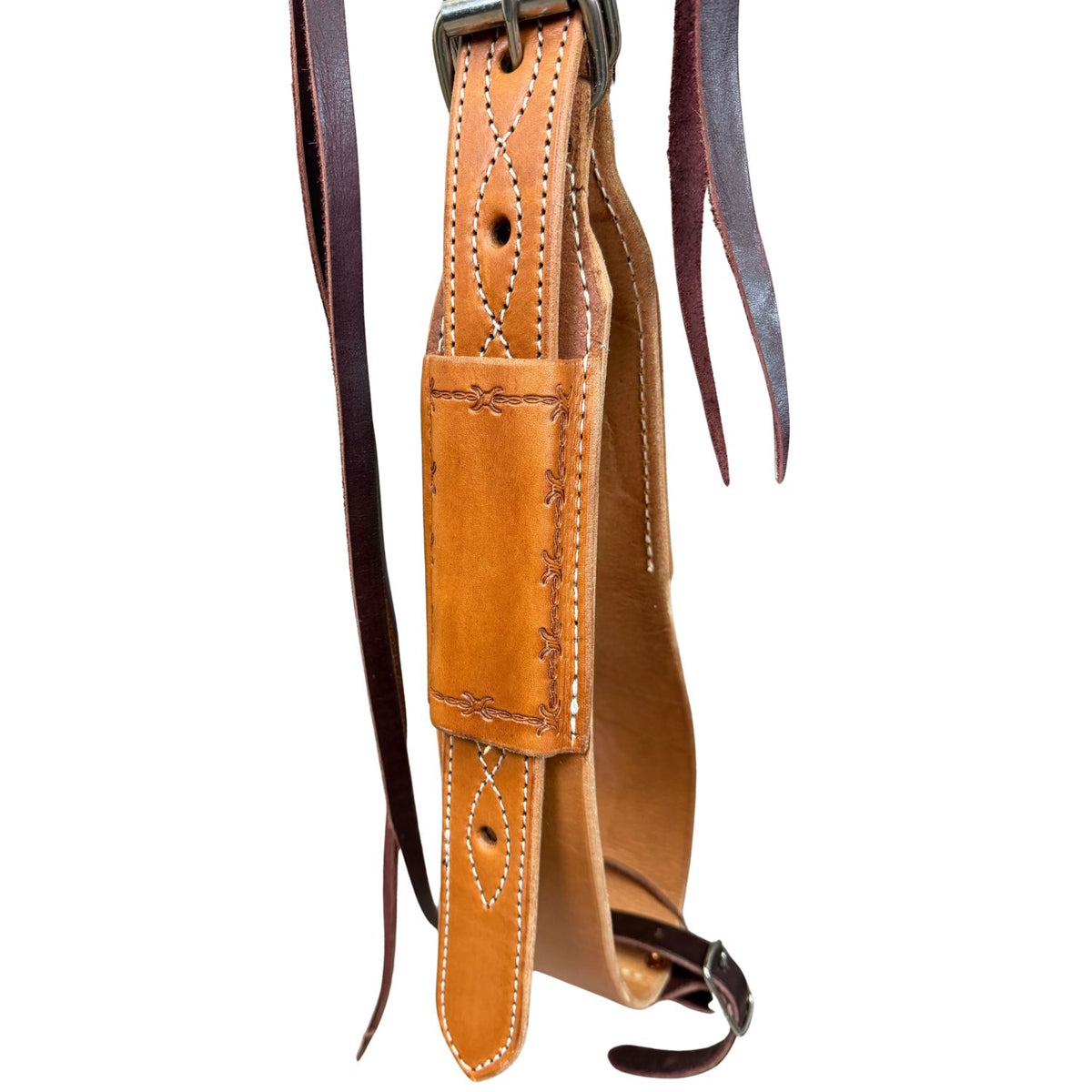 15" McCall McLite Wade Trail Saddle, Medium Oil with Barbwire Border Tooling - #W2401026