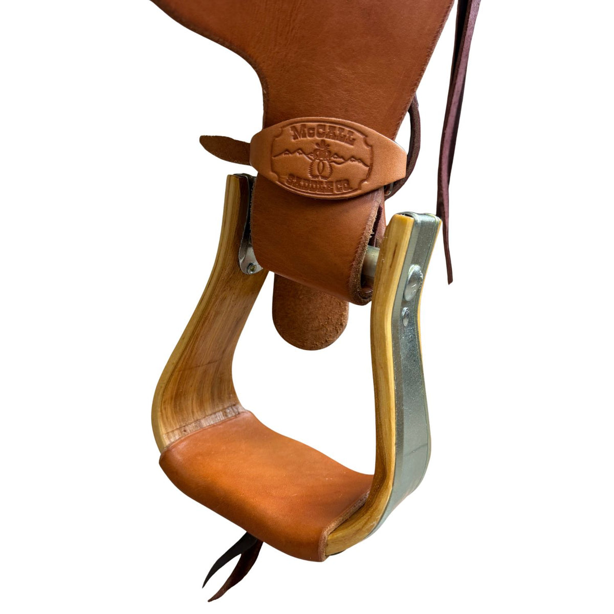 16" McCall McLite Wade Trail Saddle, Medium Oil with Shell Border Tooling - #W2511026