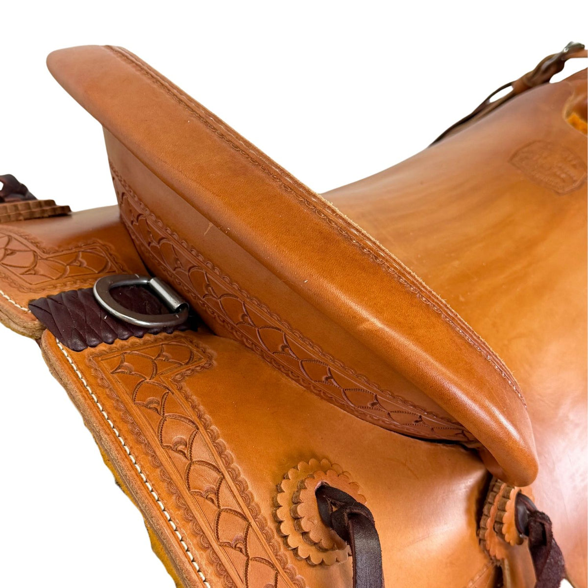 16" McCall McLite Wade Trail Saddle, Medium Oil with Shell Border Tooling - #W2511026
