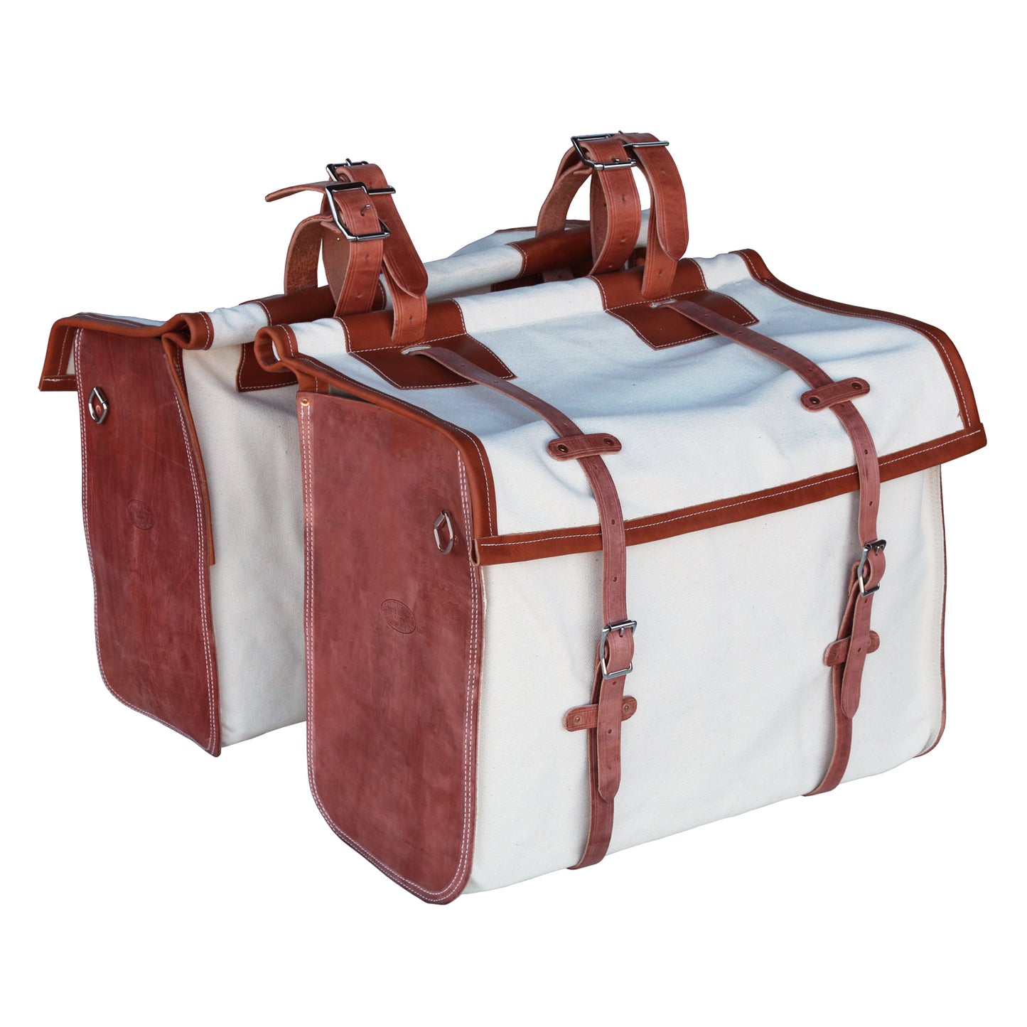 Outfitters Supply Canvas and Leather Pannier Bags - Pair