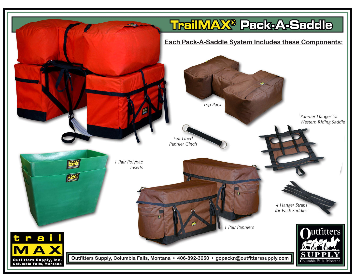 TrailMax Pack-A-Saddle Saddle Pannier Pack System (Multiple Colors)