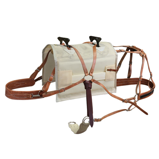 Modified Decker Pack Saddle with Cottonwood Tree & Mesh Half Breed