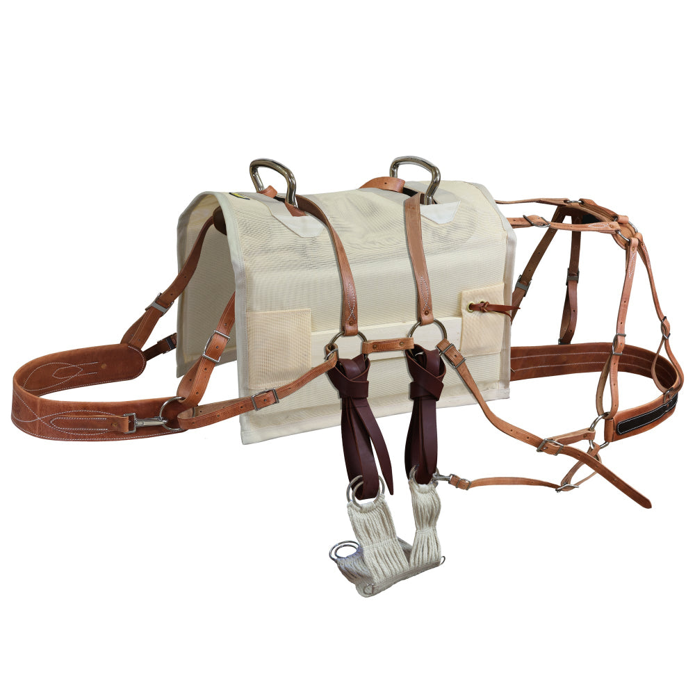 double rigged modified Decker pack saddle with mesh half breed