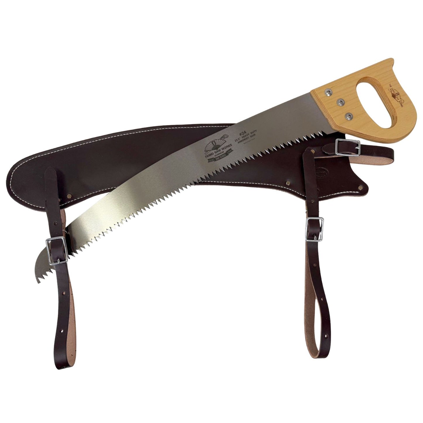 #24 Fanno Pack Saw with Leather Scabbard | Curved Trail Saw