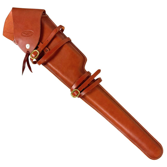 Outfitters Supply Premium Contoured Leather Rifle Scabbard, Right or Left Bolt Action