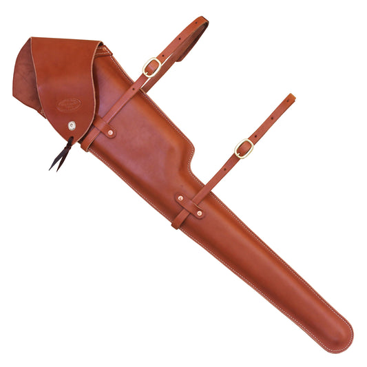Outfitters Supply Premium Contoured Leather Rifle Scabbard, Right or Left Bolt Action