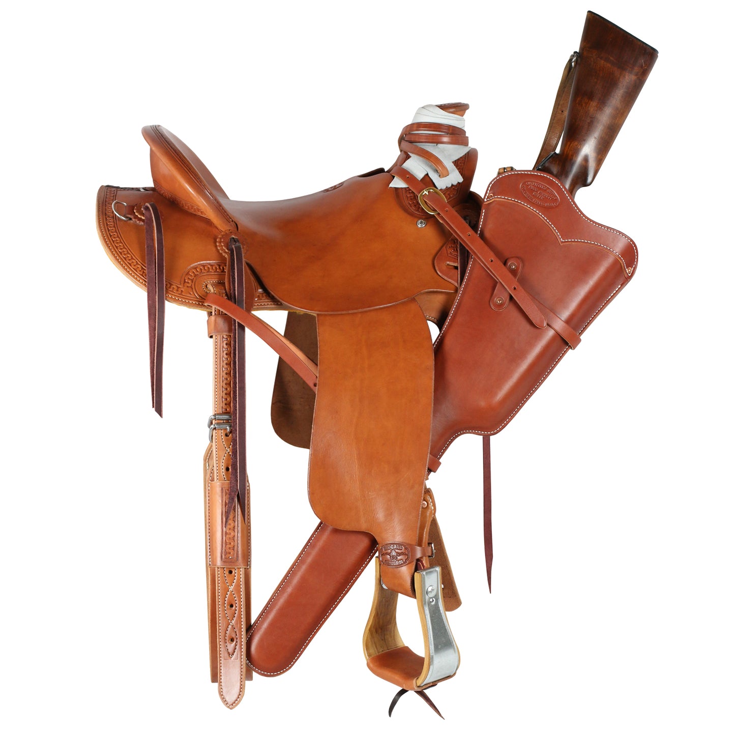 "Yellowstone" Leather Rifle Scabbard for Scoped Rifles