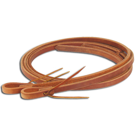 Harness Leather Split Reins with Waterloop Ends,  8' Long (Multiple Widths)