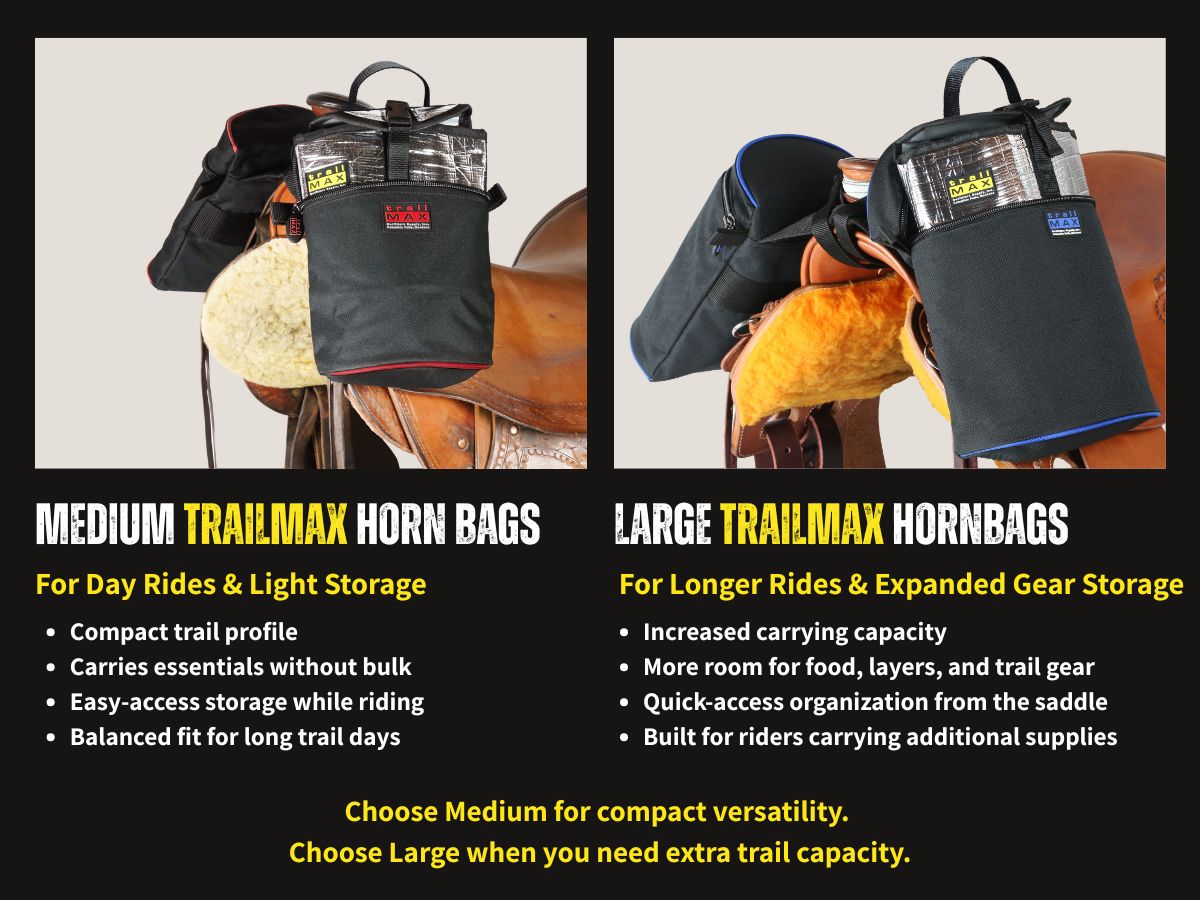 TrailMax Medium Horn Pommel Bags for Western Saddles – Outfitters